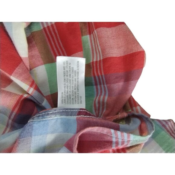 Merona Mens XXL Lightweight Red Plaid Short Sleeve Button Down Casual Shirt - Picture 10 of 12